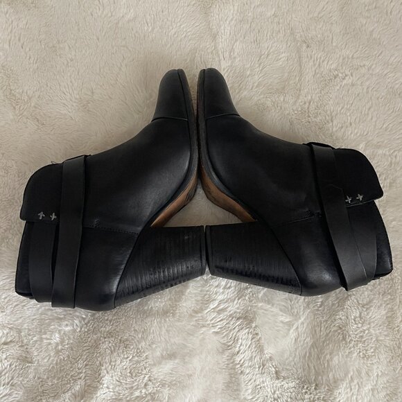 Rag & Bone Harrow Black Leather Ankle Heel Booties Size: 38.5 US 8.5 - Picture 8 of 16